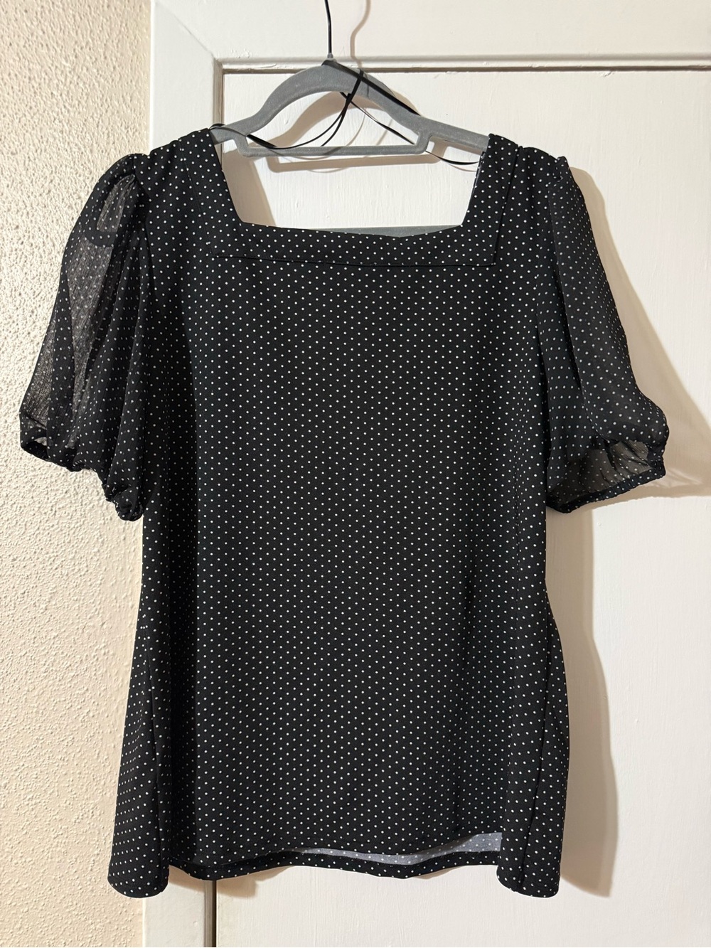 CeCe Black and White Polka Dot Blouse - Picture 7 of 7